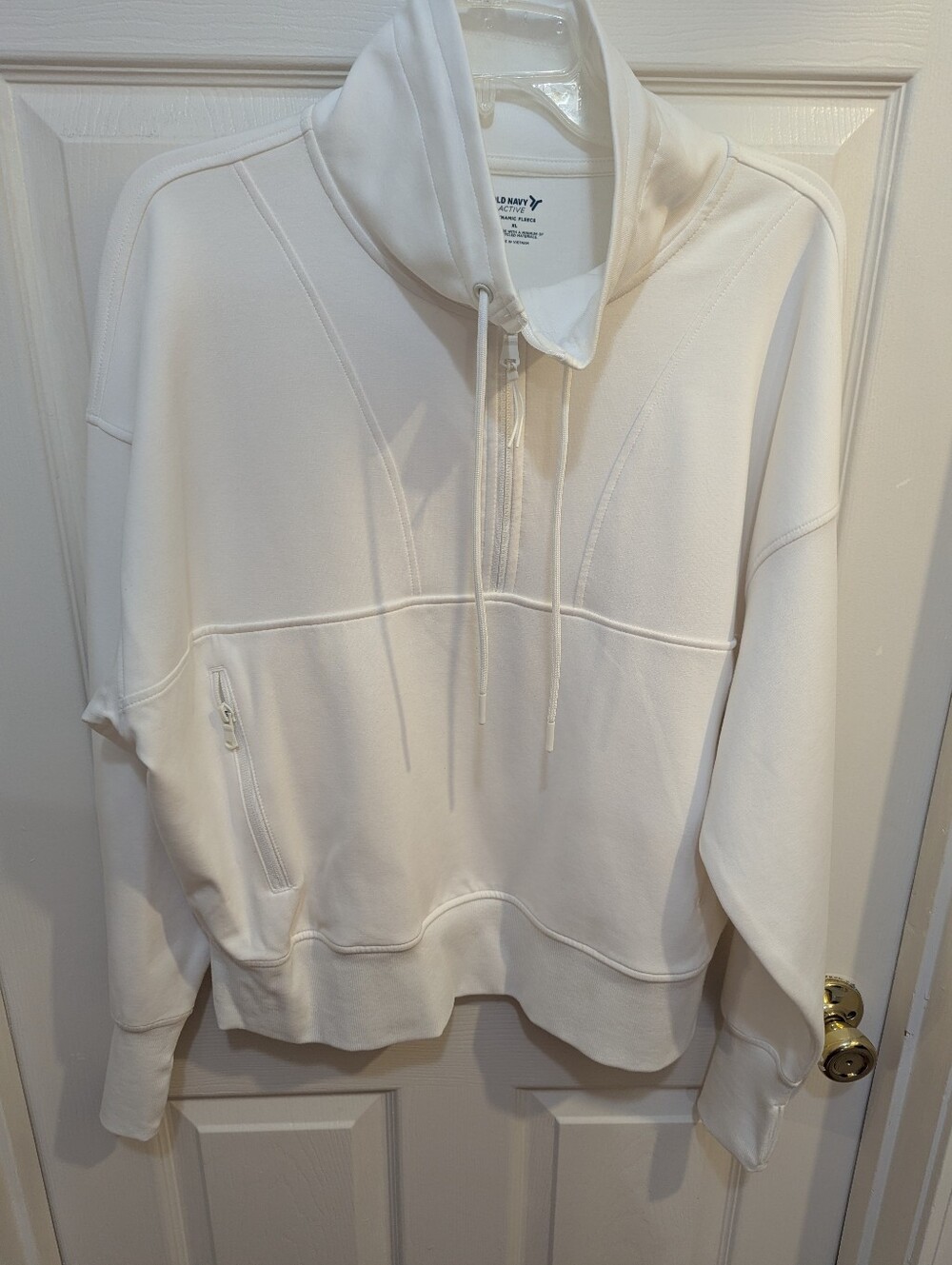 Old Navy White Half‑Zip Cowl Pullover Sweater